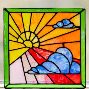 Sunset After a Storm Stained Glass Panel